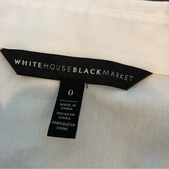WHBM white button down tie front top size 0 - Picture 11 of 14